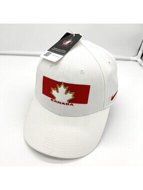 Nike Team Canada Hockey Legacy91 Hat Fitted Dri-FIT Olympic Sport White OSFA NWT